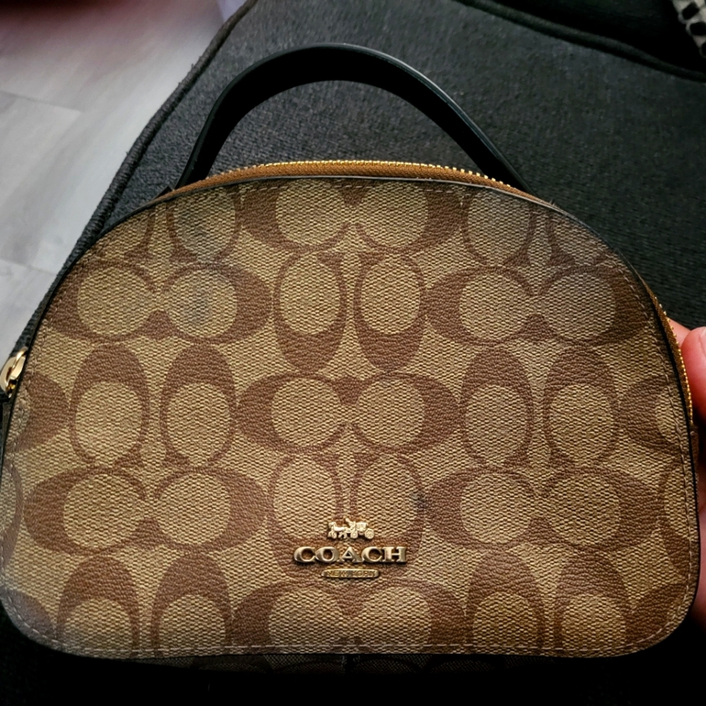 Coach Serena Satchel, signature canvas black handle